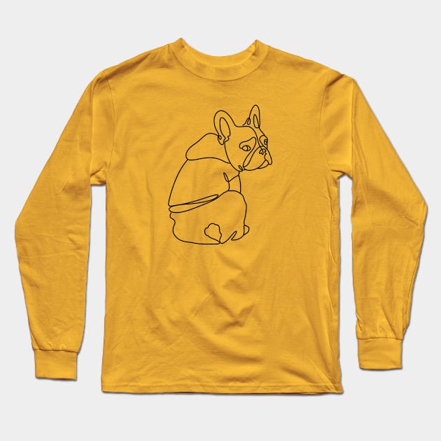 Cute Bulldog Dog Long Sleeve T-Shirt by Xatutik-Art